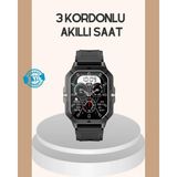 Marsilyan 3 Kordonlu Akıllı Saat Uzun Pil Süreli - Çok Renkli