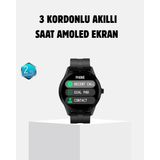 Marsilyan 3 Kordonlu Amoled Akıllı Saat – Sağlık Takipli - 35 - 48 mm - 1 - 01P-Pembe
