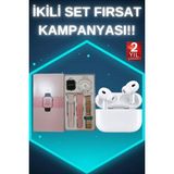 Marsilyan 3 Kordonlu Pembe Amoled Ekran Akıllı Saat ve Yeni Nesil Pro Kablosuz Bluetooth Kulaklık Anc/enc - 35 - 48 mm - 1 - 01P-Pembe