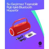 Marsilyan 360 Rgb Led'li Taşınabilir Bluetooth Hoparlör – Kırmızı Usb/tf Destekli - MCT9103-3850 - Çok Renkli