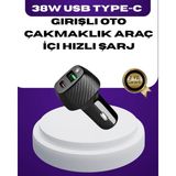 Marsilyan 38W Çift Çıkışlı Araç Şarj Cihazı – Type-C ve USB Pd Destekli - 1 - Renkli