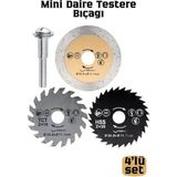 Marsilyan 3'lü Mini Daire Testere Bıçağı Seti - Hss, Tct ve Elmas Kesici Disk - Çok Renkli