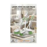 Marsilyan 3'lü Profesyonel Temizlik Fırçası Seti - Ergonomik Banyo, Lavabo ve Bulaşık Fırçası 723095 - Renkli