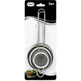 Marsilyan 3pcs Set Mini= 5-7-8cm Tel Süzgeç Metal Çerçece Metal Sap=8.5-10.5-10.5cm (4887) - Renkli