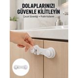 Marsilyan 4 Adet Bebek Güvenlik Dolap Kilidi Çift Taraflı Bantlı Kolay Montajlı Emniyet Seti Yeni Nesil - Renkli - standart