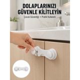 Marsilyan 4 Adet Bebek Güvenlik Dolap Kilidi Çift Taraflı Bantlı Kolay Montajlı Emniyet Seti Yeni Nesil