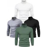 Marsilyan- 4 Adet Unisex Kaşkorse Boğazlı Full Likralı Fitilli Body Kazak - Çok Renkli