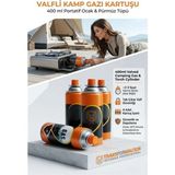 Marsilyan 4 Adet Valfli Kamp Gazı Kartuşu 400 ml - Portatif Ocak & Pürmüz Tüpü 723213 - Renkli - standart