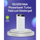 Marsilyan- 4 Cihazı Aynı Anda Şarj Edebilen Güçlü Powerbank 50000 Mah