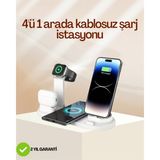 Marsilyan 4 Cihazı Aynı Anda Şarj Edebilen Kablosuz Şarj Istasyonu – Çok Yönlü ve Pratik Tasarım - 1 - Renkli