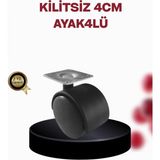 Marsilyan 4 cm Döner Ayak Kilitsiz 4 Adet Mobilya ve Sehpa Ayağı - Renkli