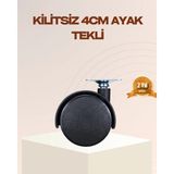 Marsilyan 4 cm Kilitsiz Mobilya Ayağı Tekli Kolay Dönen Masa ve Sehpa Ayağı - Renkli