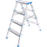 Marsilyan 4+4 Çift Basamaklı Alüminyum Metal Merdiven Yükseklik = 92CM Baş Genişlik = 8cm (K95) - 1