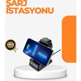 Marsilyan 4’ü 1 Arada Kablosuz Şarj Istasyonu – LED Saat Ekranlı, Apple Uyumlu, Akıllı Güvenlik Kor - Renkli