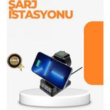 Marsilyan 4’ü 1 Arada Kablosuz Şarj Istasyonu – LED Saat Ekranlı, Apple Uyumlu, Akıllı Güvenlik Koruması - Renkli