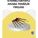 Marsilyan 5 Boy Fırçalı Araba Temizlik Seti-Derin Temizlik Sağlayan Yumuşak Fırçalar - Renkli - standart