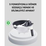 Marsilyan 5 Fonksiyonlu Döner Rende Süzgeçli Çok Amaçlı Sebze Doğrayıcı Kaymaz Tabanlı - standart