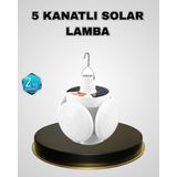 Marsilyan 5 Kanatlı Solar Kamp Lambası – USB Şarjlı, Taşınabilir, IP65 Su Geçirmez Bahçe Lambası - 1 - Ahşap
