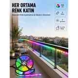 Marsilyan 5 Metre Kumandalı Rgb Şerit LED Aydınlatma - Renkli - standart