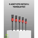 Marsilyan 5 Parça Detay Temizlik Fırçası Seti Jant Motor Havalandırma Iç Dış Temizlik - Renkli - standart