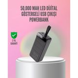 Marsilyan 50.000 Mah Ultra Güçlü Powerbank 4 USB Çıkışlı, LED Dijital Göstergeli, Hızlı Şarj Deste - Renkli