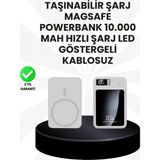 Marsilyan 5000MAH / 10000MAH Kapasiteli Manyetik Usb-C ve Kablosuz Powerbank - Çok Renkli
