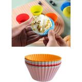 Marsilyan 6 Adet Yıkanabilir Mini Tırtıklı Muffin Kalıbı- Ribanalı Kek-Cupcake- Renkli Hamur Işi Kabı