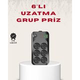 Marsilyan 6’lı Grup Priz Termal Korumalı USB Type-C Çoklu Priz 2 Metre Kablo Ieg - Çok Renkli - 1