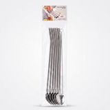 Marsilyan 6'lı Kaşıklı Pipet Seti - Metal - Pipet Temizleme Fırçası - Renkli
