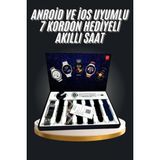 Marsilyan 7 Kordonlu Akıllı Saat Siyah Kasa Dokunmatik Ekran Uyku ve Sağlık Takibi - 1 - Renkli