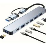 Marsilyan™- 8 In 1 USB Çevirici Notebook Macbook Type-C Uyumlu Görüntü Aktarıcı Hub BX40