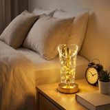 Marsilyan™- Açık Silindirik Kristal Altın Toz Model LED Masa Lambası – Gold Tabanlı, Dokunmatik, 3 Renk Işık Modlu, Şarjlı Modern Dekoratif Gece Lambası BX40 - Renkli - standart