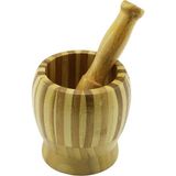 Marsilyan Ahşap Bambu - Çizgili Havan Sarımsak Dövecek Ç: 9.5cm--D: 6.6cm--Y:10.5cm Fileli Ambalaj (4