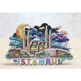 Marsilyan™- Ahşap Istanbul Temalı Magnet ALK4599 - Renkli - 1