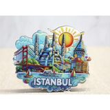 Marsilyan Ahşap Istanbul Temalı Magnet - Renkli