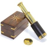 Marsilyan™- Ahşap Kutulu Pirinç Dürbün 15638 - Renkli - standart