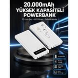 Marsilyan Akıllı LCD Ekranlı 20.000MAH Powerbank Pd + USB + Type-C Yeni Nesil - Renkli