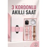 Marsilyan Akıllı Saat Amoled Ekran 3 Kordonlu Aksesuar Hediyeli Sesli Görüşme - Çok Renkli