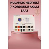 Marsilyan Akıllı Saat Bluetooth Kulaklık Hediyeli Bildirim Görme Sesli Görüşme Çoklu Kordon - 01P-Pembe