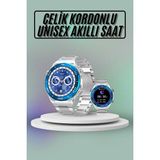Marsilyan Akıllı Saat Çelik Kordonlu Amoled Ekran Android Ve İos Uyumlu Çağrı Cevaplayabilen - Çok Renkli