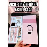 Marsilyan Akıllı Saat Sesli Görüşme Bildirim Görme Uyku ve Sağlık Takibi - 35 - 48 mm - 1 - 01P-Pembe