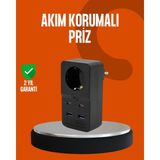 Marsilyan Akım Korumalı Priz 4 USB Type C Destekli Yüksek Isı Dayanımlı - Renkli - 1