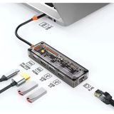 Marsilyan Ally 5in1 Type-C To Usb3.0 + Usb2.0 + Type-C Pd 100W + Hdmı + Ethernet Çoğaltıcı Transparan Hub - standart
