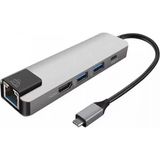 Marsilyan Ally 5in1 USB 3.1 Type C To Hdmı 2xusb 3.0 RJ45 Ethernet Dönüştürücü Adaptör - Gri - standart