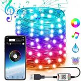 Marsilyan Ally 5mt 50 LED Rgb Bluetooth Telefonla Kontrol Edilen USB LED Lamba Ios-Android - Çok Renkli - standart