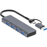 Marsilyan Ally ADS-305D 4in1 Usb/type-C To 4x Usb3.0 Hub Çoğaltıcı Çevirici Dönüştürücü Adaptör - Gri - standart