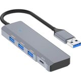 Marsilyan Ally ADS-309A 4in1 USB To USB + Type-C Hub Adaptör Çevirici Dönüştürücü Çoğaltıcı - Füme - standart