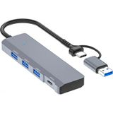 Marsilyan Ally ADS-309D 4 Portlu Usb+Type-C USB 3.0 Çoklayıcı Data Hub Adaptör - Füme - standart
