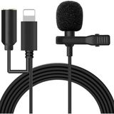 Marsilyan ALLY iPhone Lightning Yaka Mikrofonu+3.5MM jack Profesyonel Youtuber Mikrofonu-(5775 -