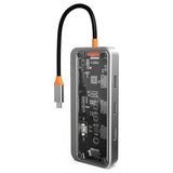 Marsilyan Ally SW1V-PRO Type-C To Usb3.0 3ADET+ 3.5mm+ Hdmı+ Vga+ Sd + Tf + Ethernet Çoğaltıcı Transparan